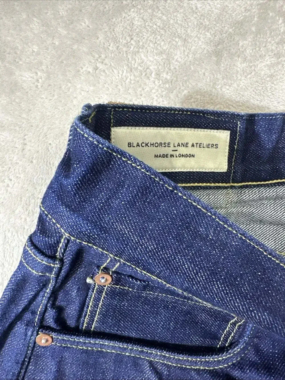 Blackhorse Lane Ateliers Jeans Men’s 33x33 Raw Selvedge Denim Indigo London